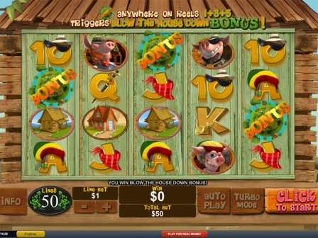 Piggies and the Wolf Slot Machine: 15 Free Spins, Huff N' Puff Shuffle Feature, Blow the House ...